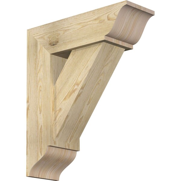 Ekena Millwork Traditional Traditional Rough Sawn Bracket w/ Offset Brace, Douglas Fir, 8"W x 24"D x 28"H BKT0806X24X28TRA01RDF - main